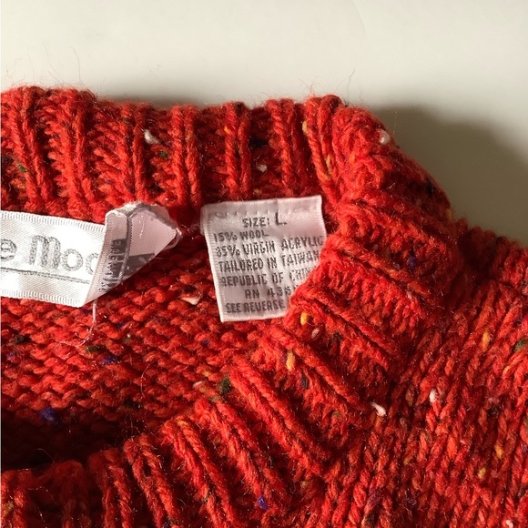 Le Moda VINTAGE Red Sweater size large - Picture 4 of 6